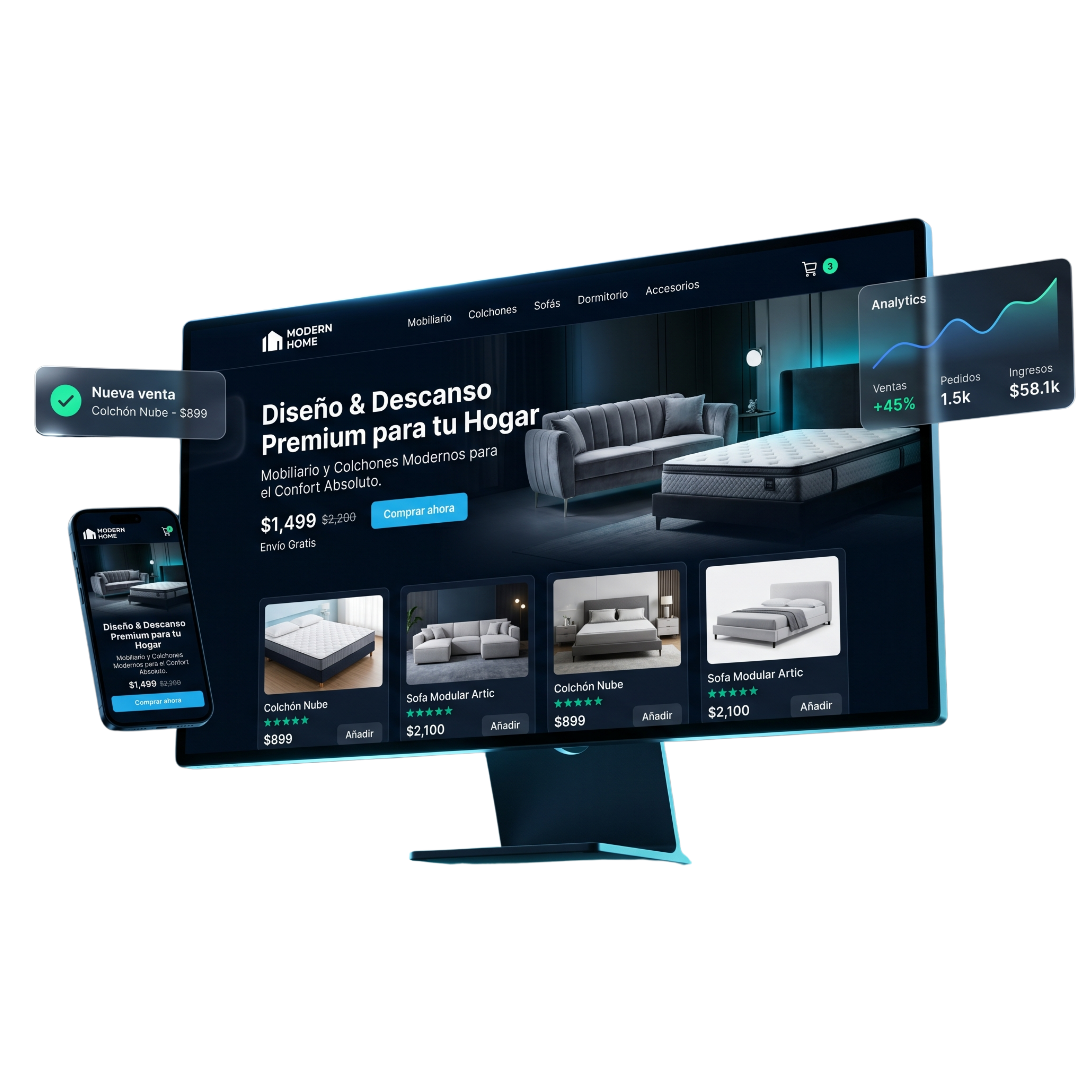 Sitio web VIEW — mockup